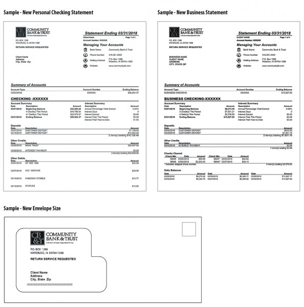 sample checking account statement